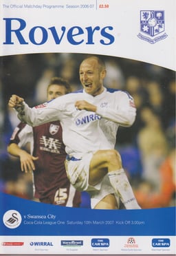 Tranmere Rovers v Swansea City Match Programme 2007-03-10